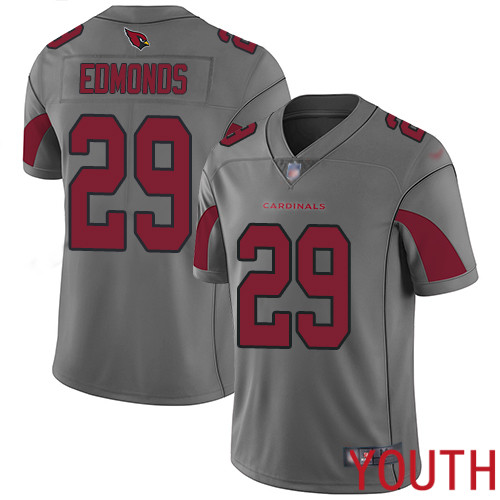 Arizona Cardinals Limited Silver Youth Chase Edmonds Jersey NFL Football #29 Inverted Legend->youth nfl jersey->Youth Jersey